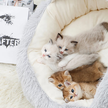Dog Bed & Cat Cave Bed with Hooded Cover